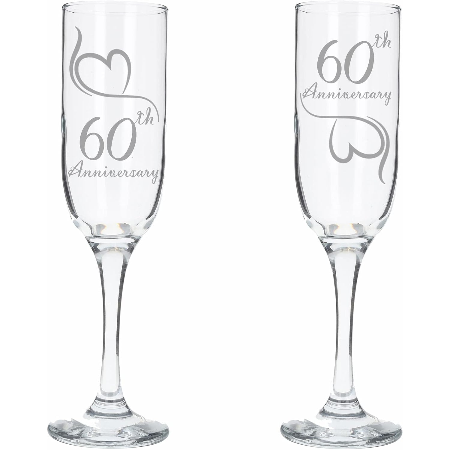 60th Anniversary Engraved Champagne Flutes (Set of 2): image 4