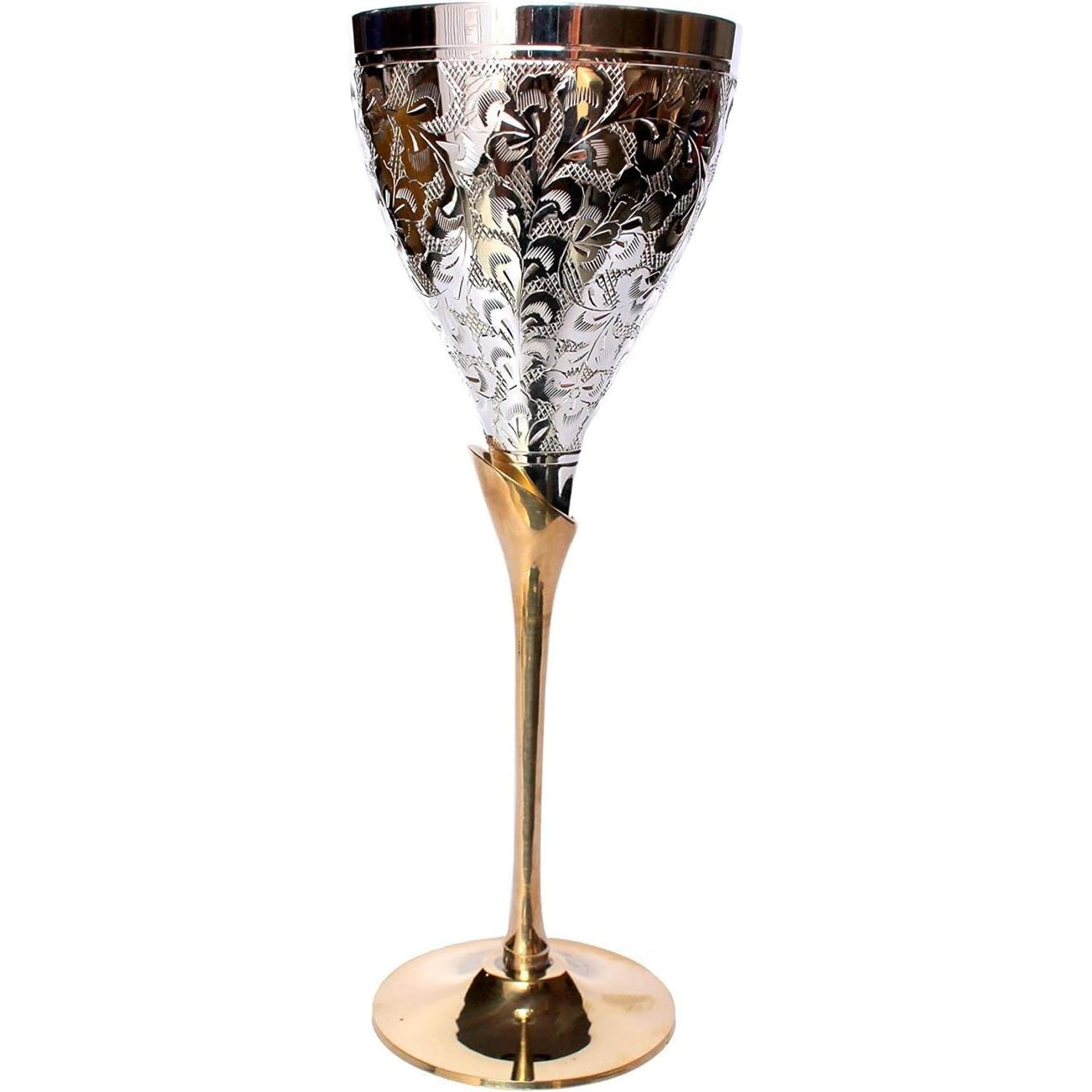 Engraved Brass Goblets, Set of 2