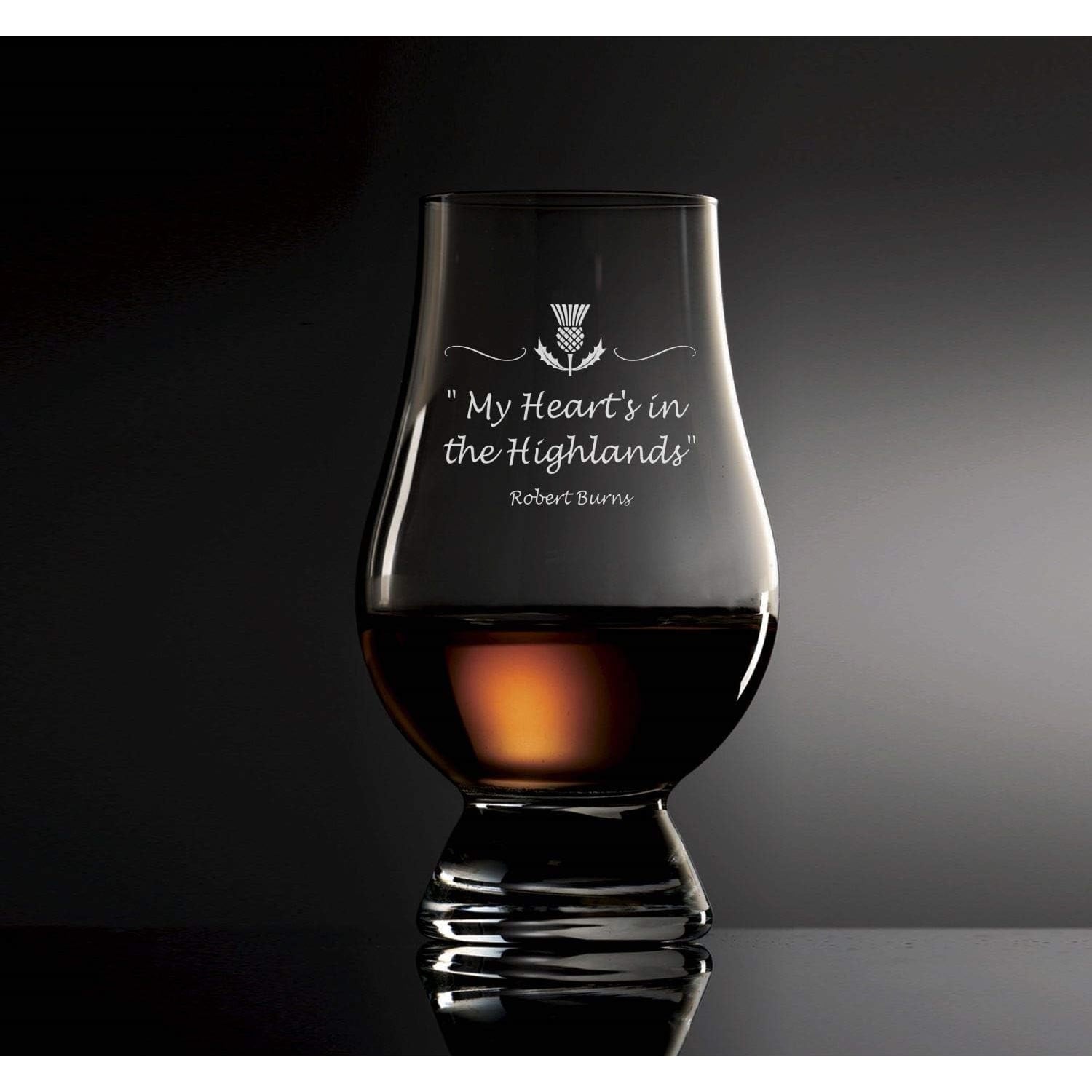 My Heart's in the Highlands Engraved Whisky Glass