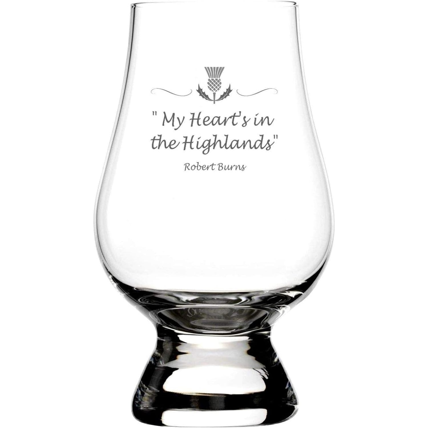 My Heart's in the Highlands Engraved Whisky Glass