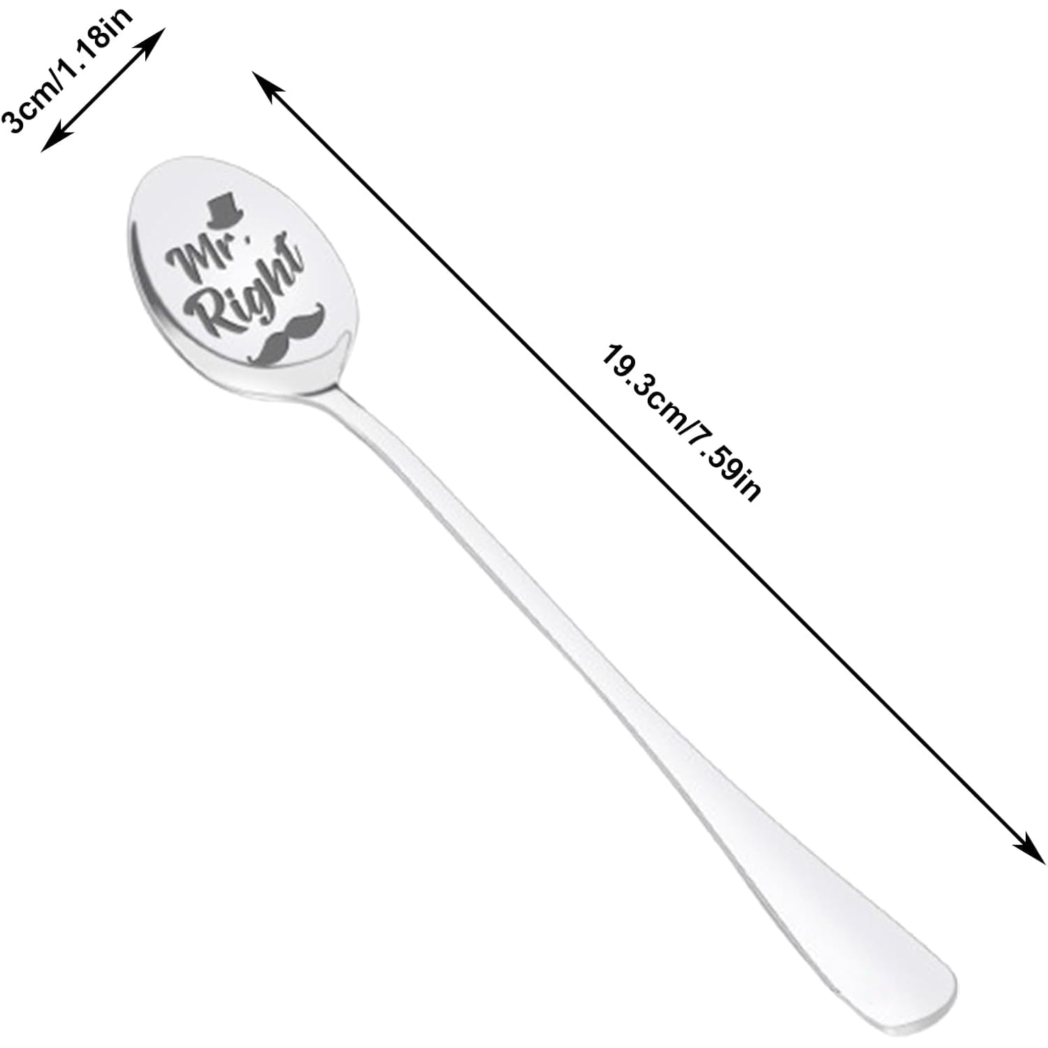 Mr Right and Mrs Always Right Engraved Coffee Spoons (Set of 2)