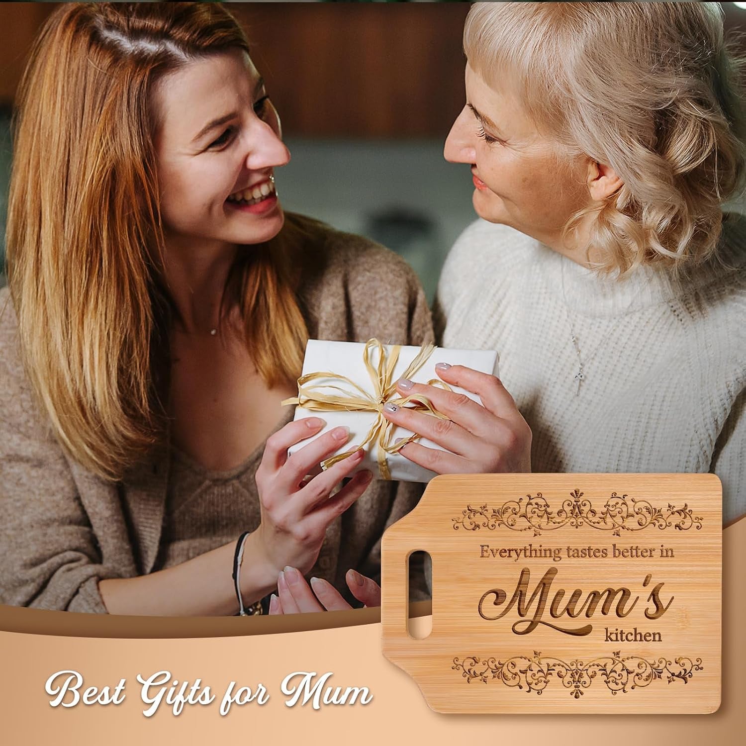 Mum's Kitchen Engraved Bamboo Chopping Board