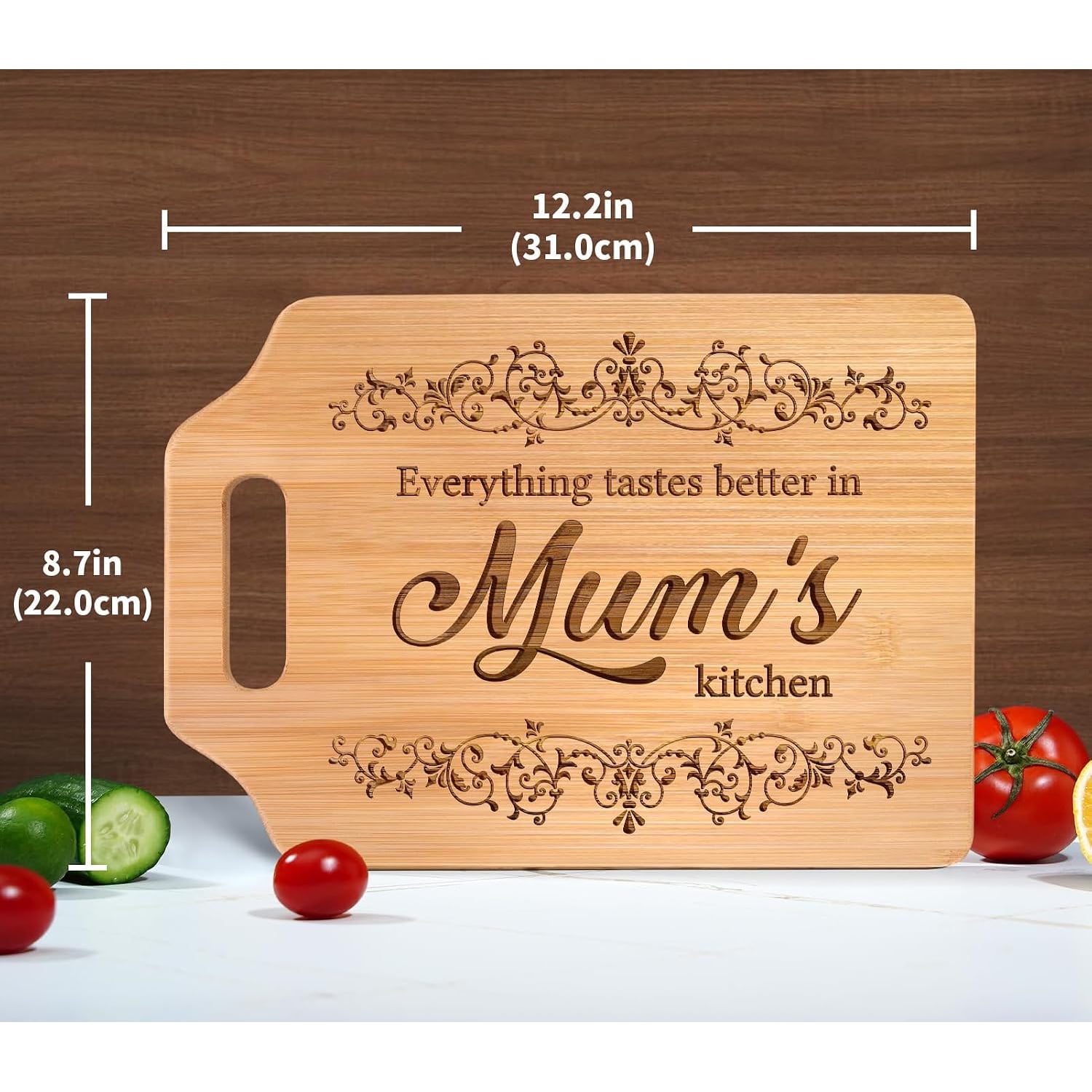 Mum's Kitchen Engraved Bamboo Chopping Board