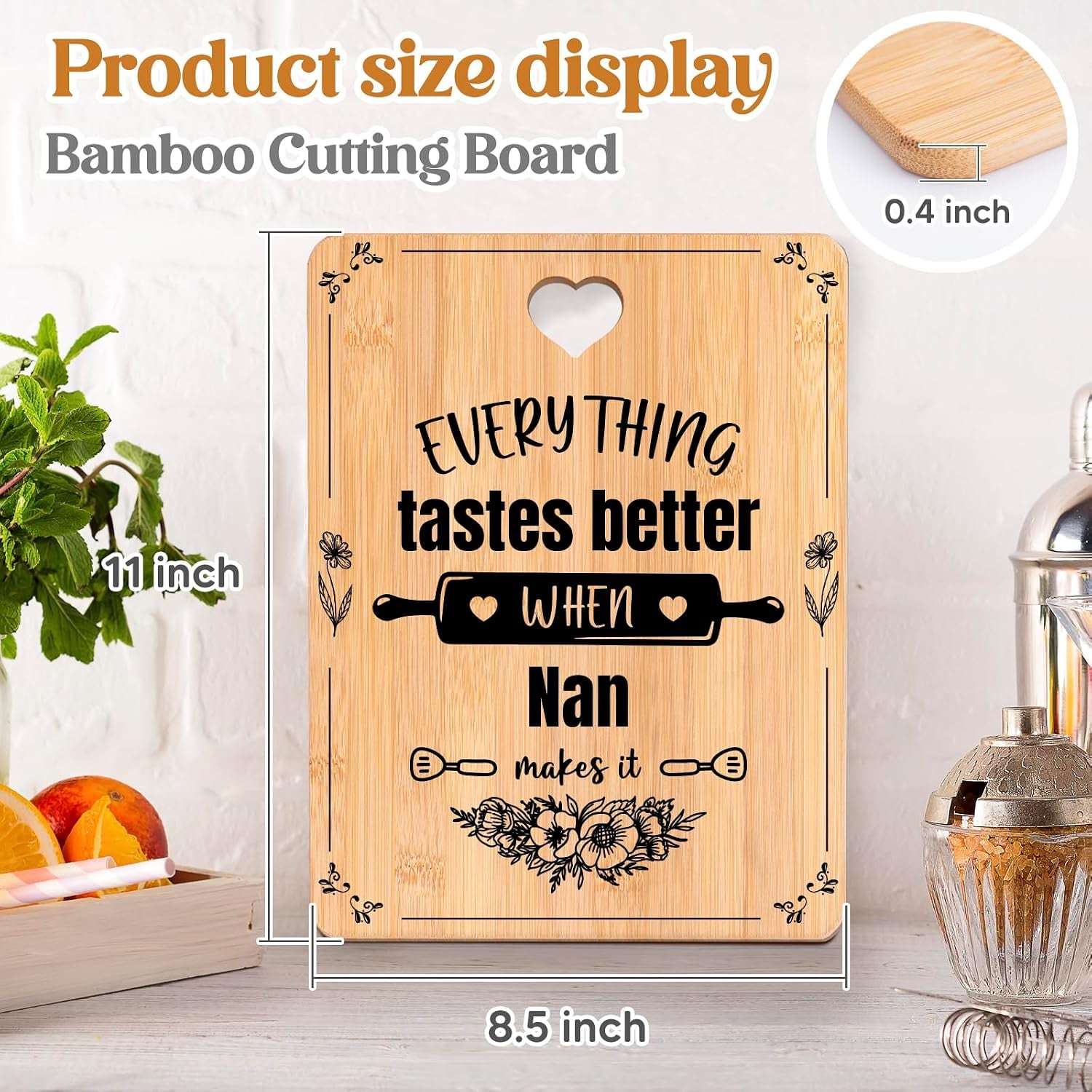 Nan Engraved Bamboo Chopping Board