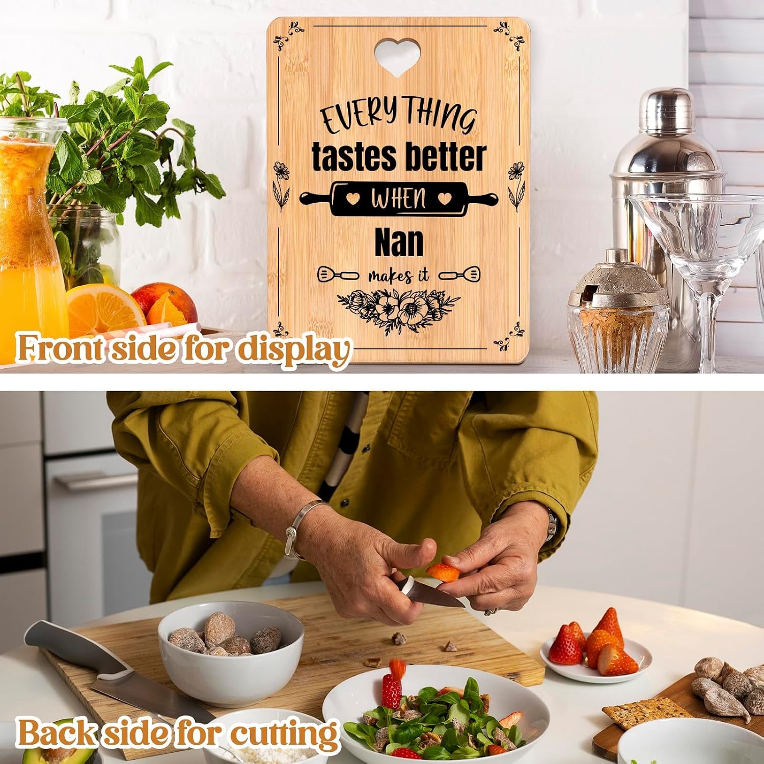 Nan Engraved Bamboo Chopping Board