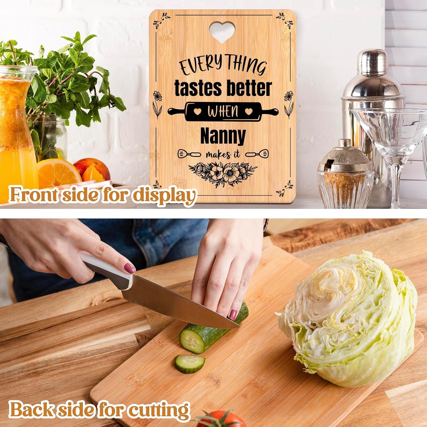 Nanny Engraved Bamboo Chopping Board