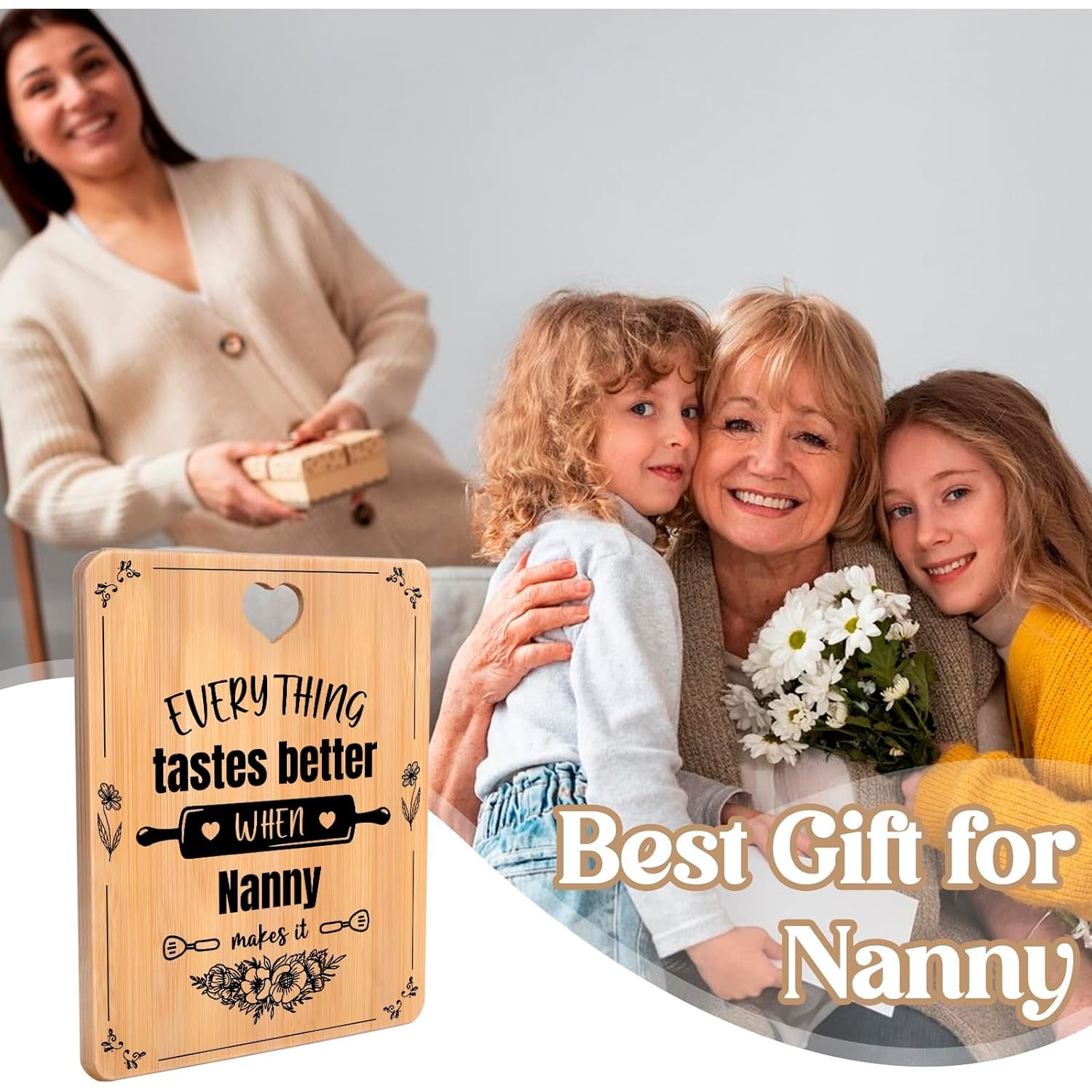 Nanny Engraved Bamboo Chopping Board