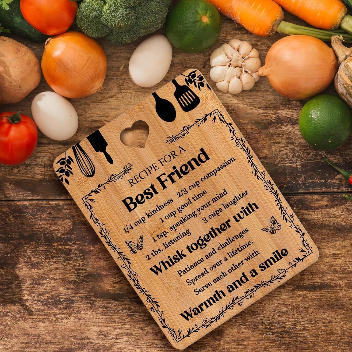 Recipe for a Best Friend Engraved Bamboo Chopping Board: image 5