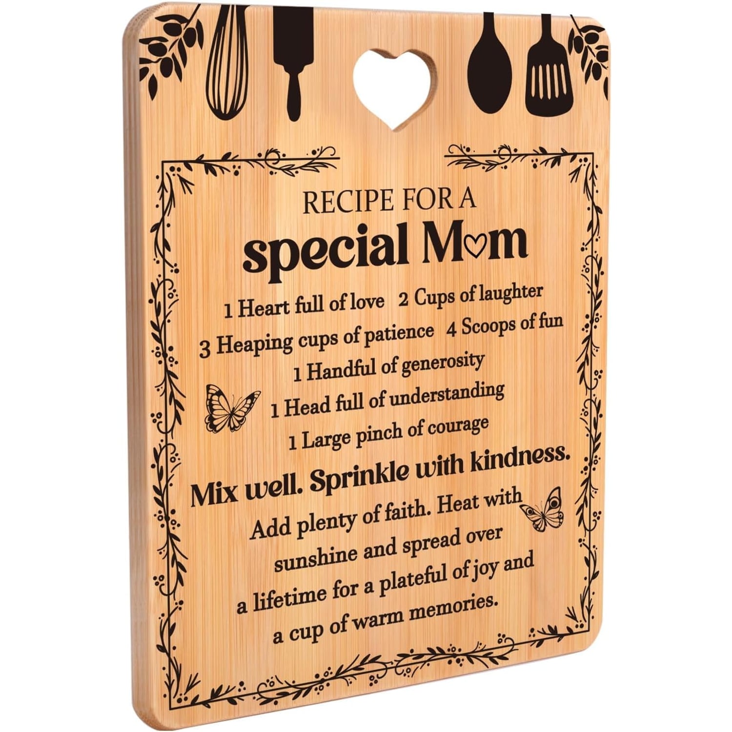 Recipe for a Special Mum Engraved Bamboo Chopping Board