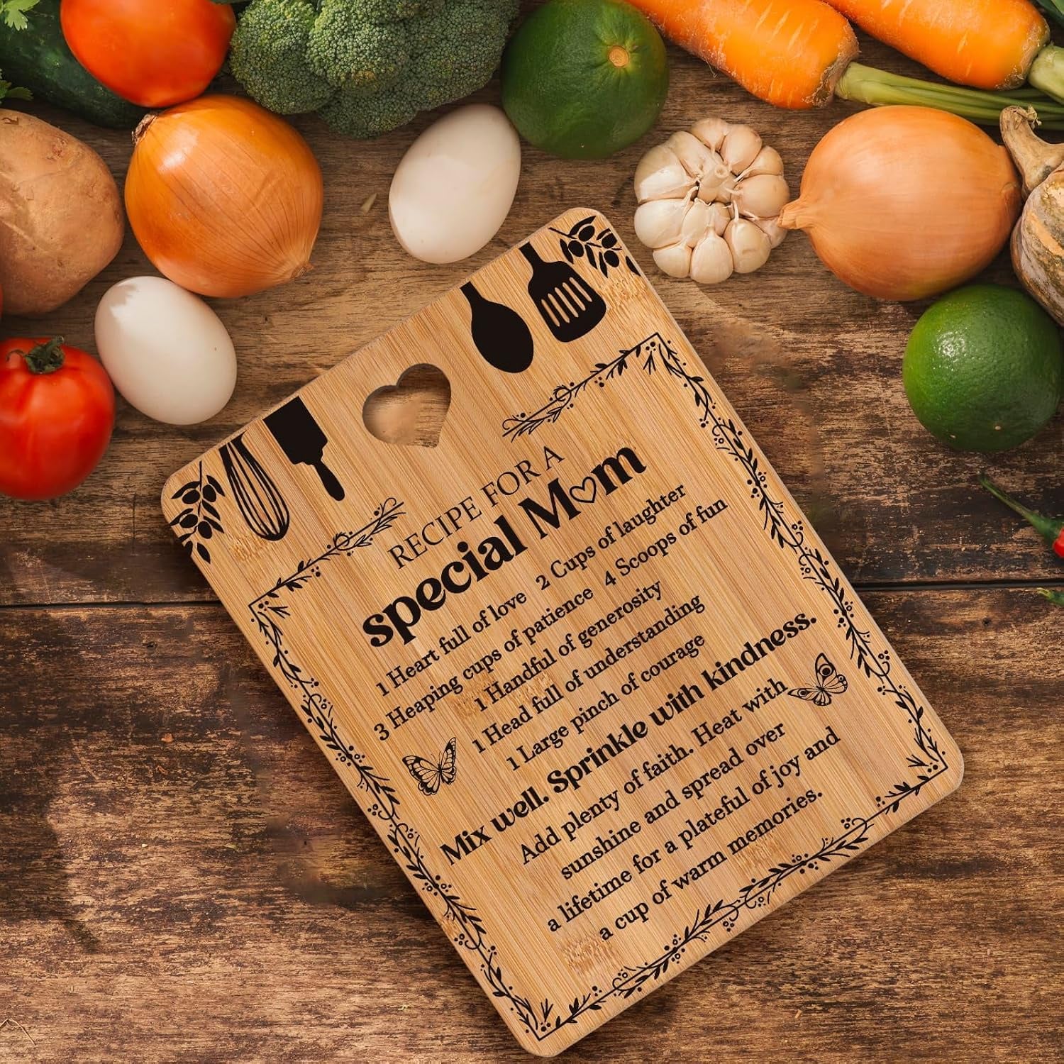 Recipe for a Special Mum Engraved Bamboo Chopping Board