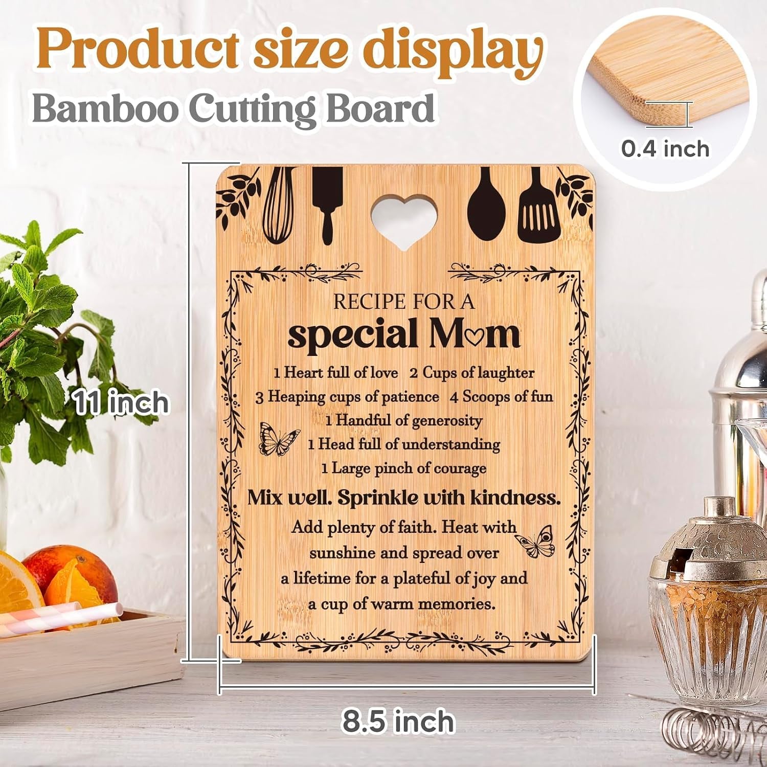 Recipe for a Special Mum Engraved Bamboo Chopping Board