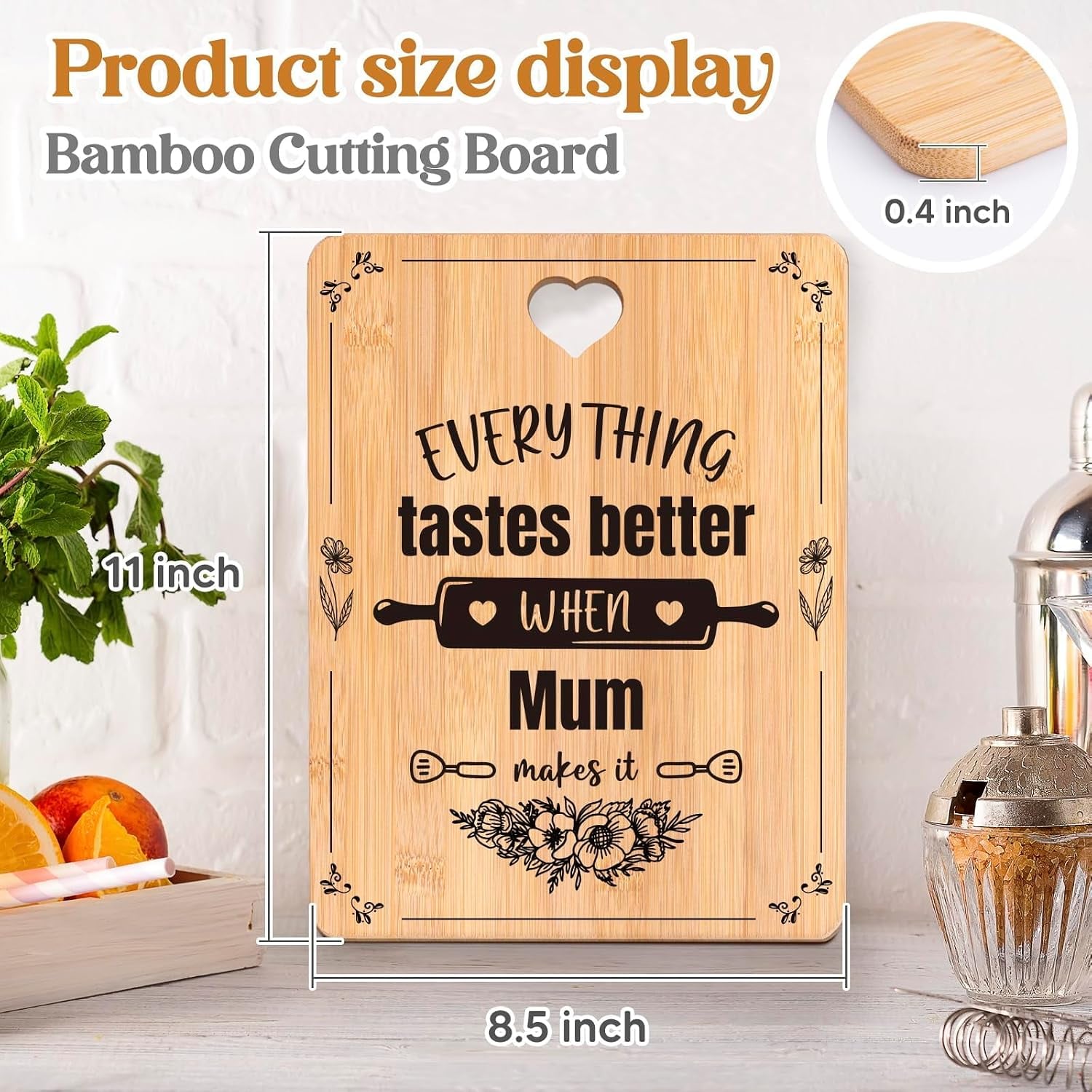 When Mum Makes It Engraved Bamboo Chopping Board: image 4