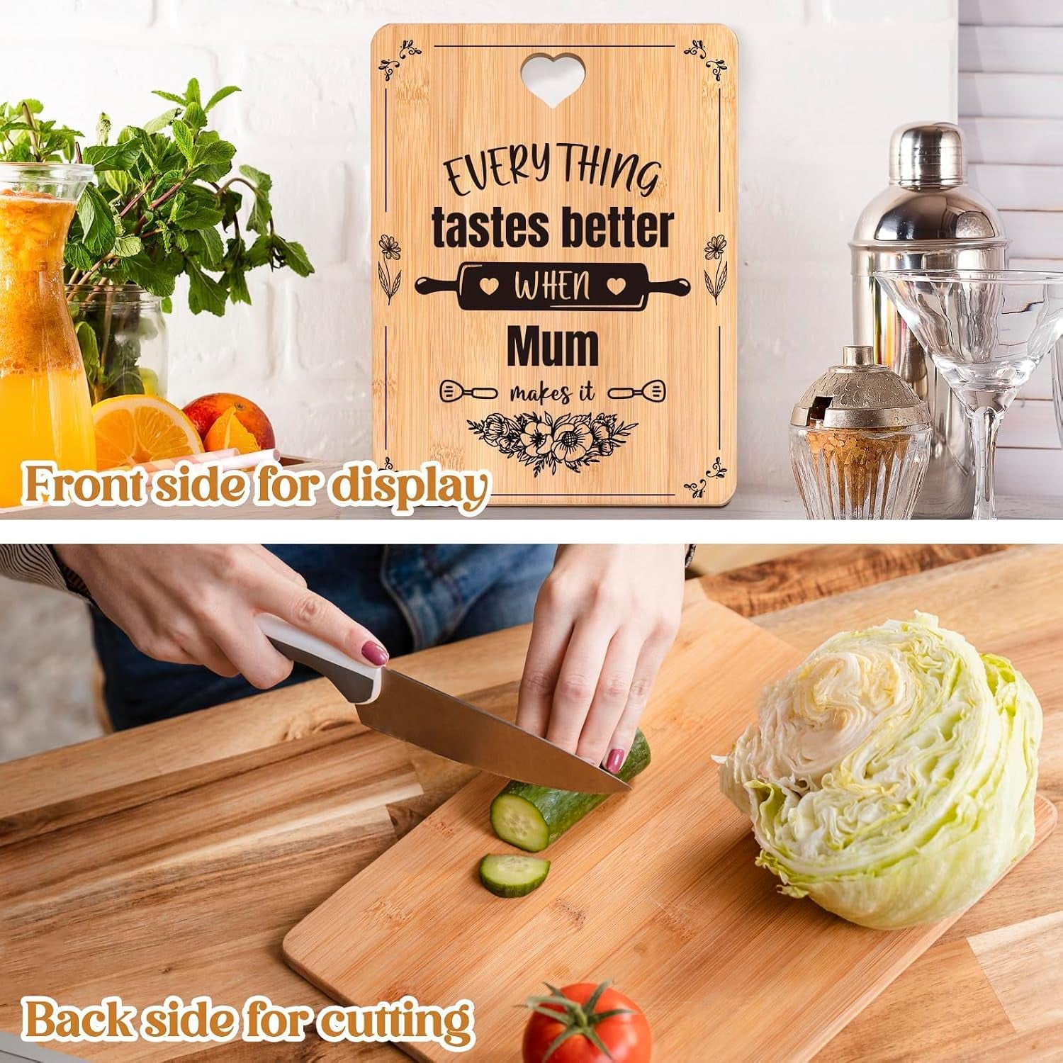 When Mum Makes It Engraved Bamboo Chopping Board: image 5