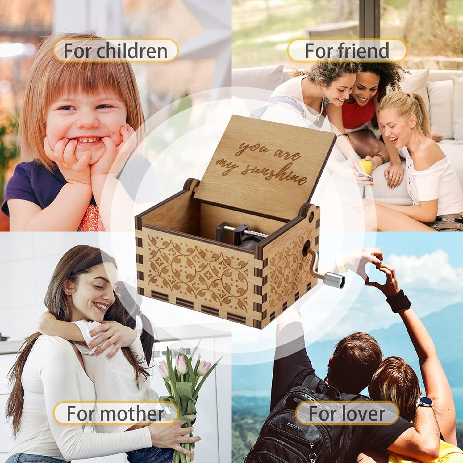 You Are My Sunshine Engraved Wooden Music Box
