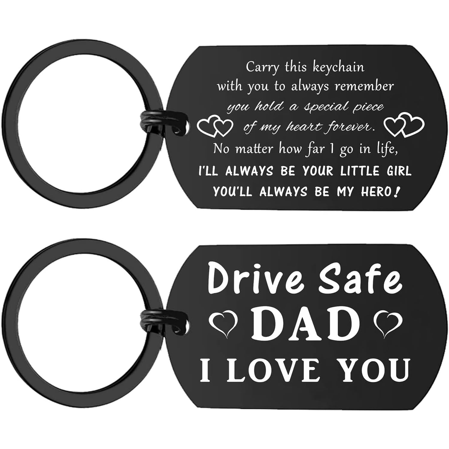 Drive Safe Dad Engraved Keyring from Daughter