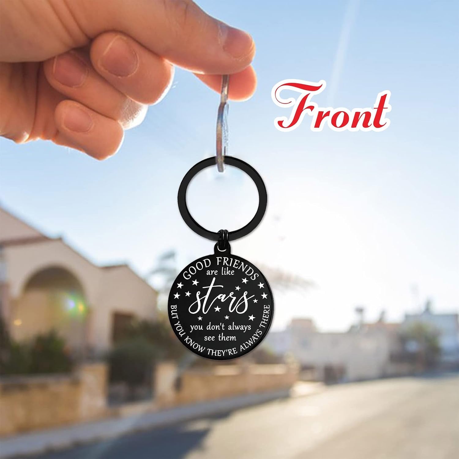 Good Friends Are Like Stars Engraved Keyring: image 3