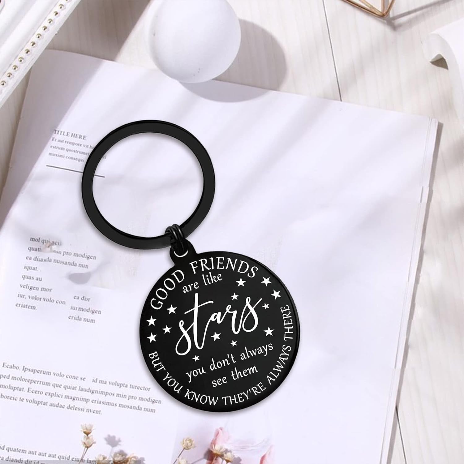 Good Friends Are Like Stars Engraved Keyring: image 5