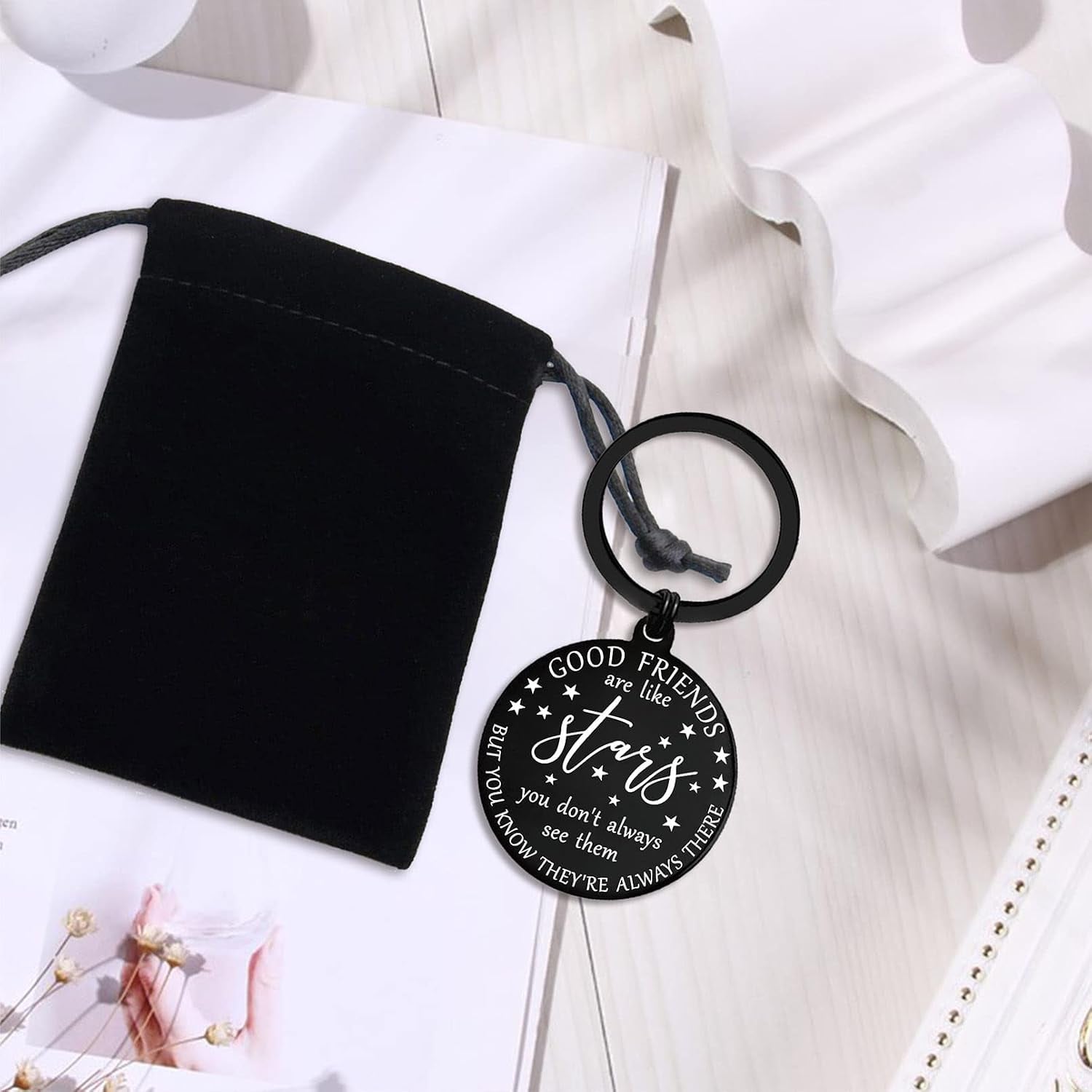 Good Friends Are Like Stars Engraved Keyring: image 6
