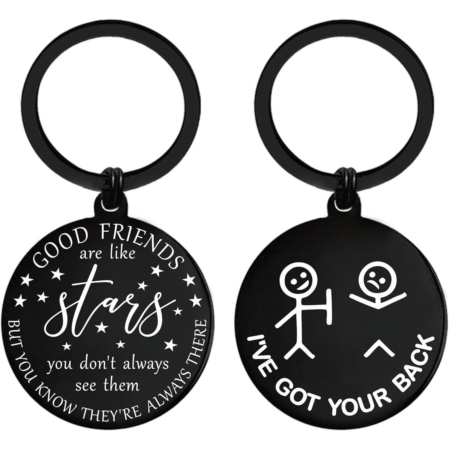 Good Friends Are Like Stars Engraved Keyring