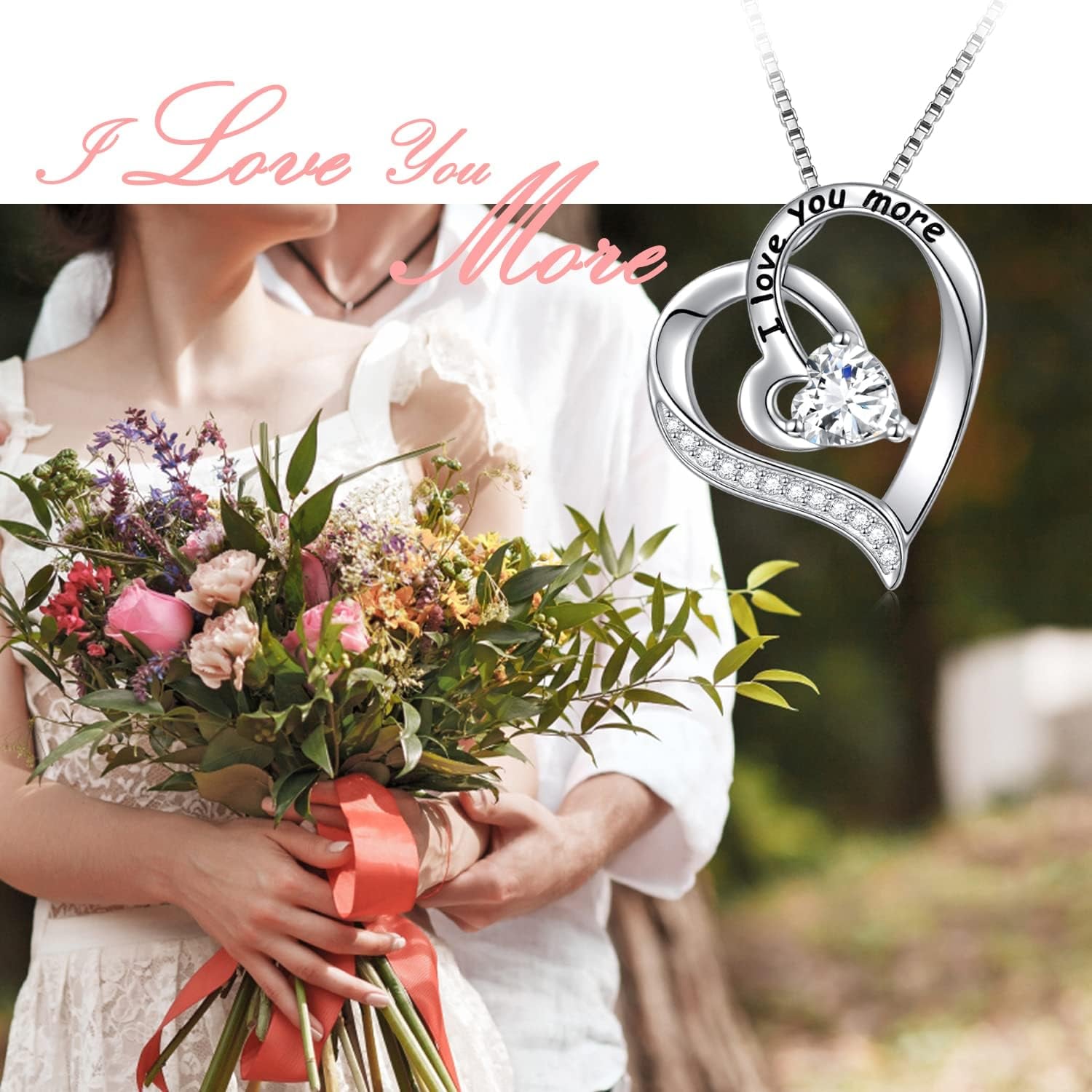 I Love You More Engraved Heart Necklace: image 3