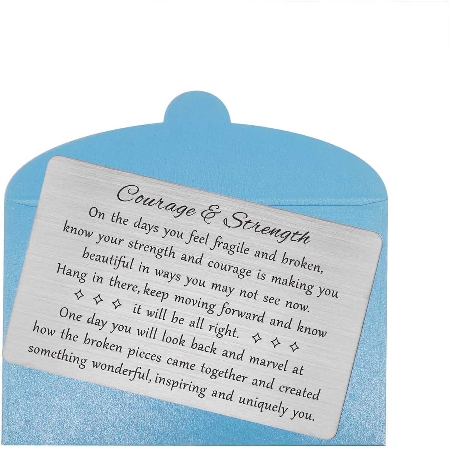 Courage and Strength Engraved Wallet Card