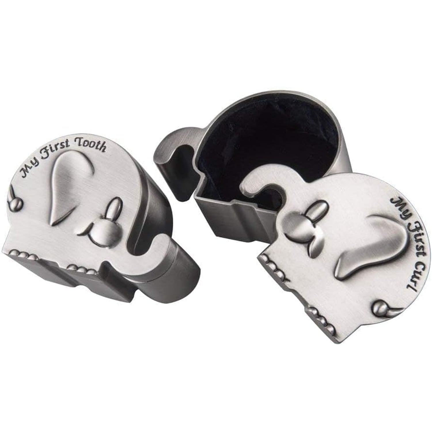 First Tooth and Curl Engraved Elephant Keepsake Box Set
