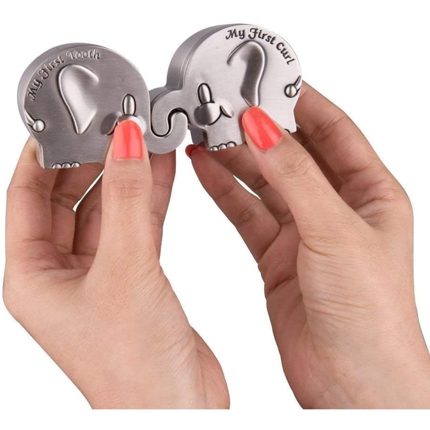 First Tooth and Curl Engraved Elephant Keepsake Box Set