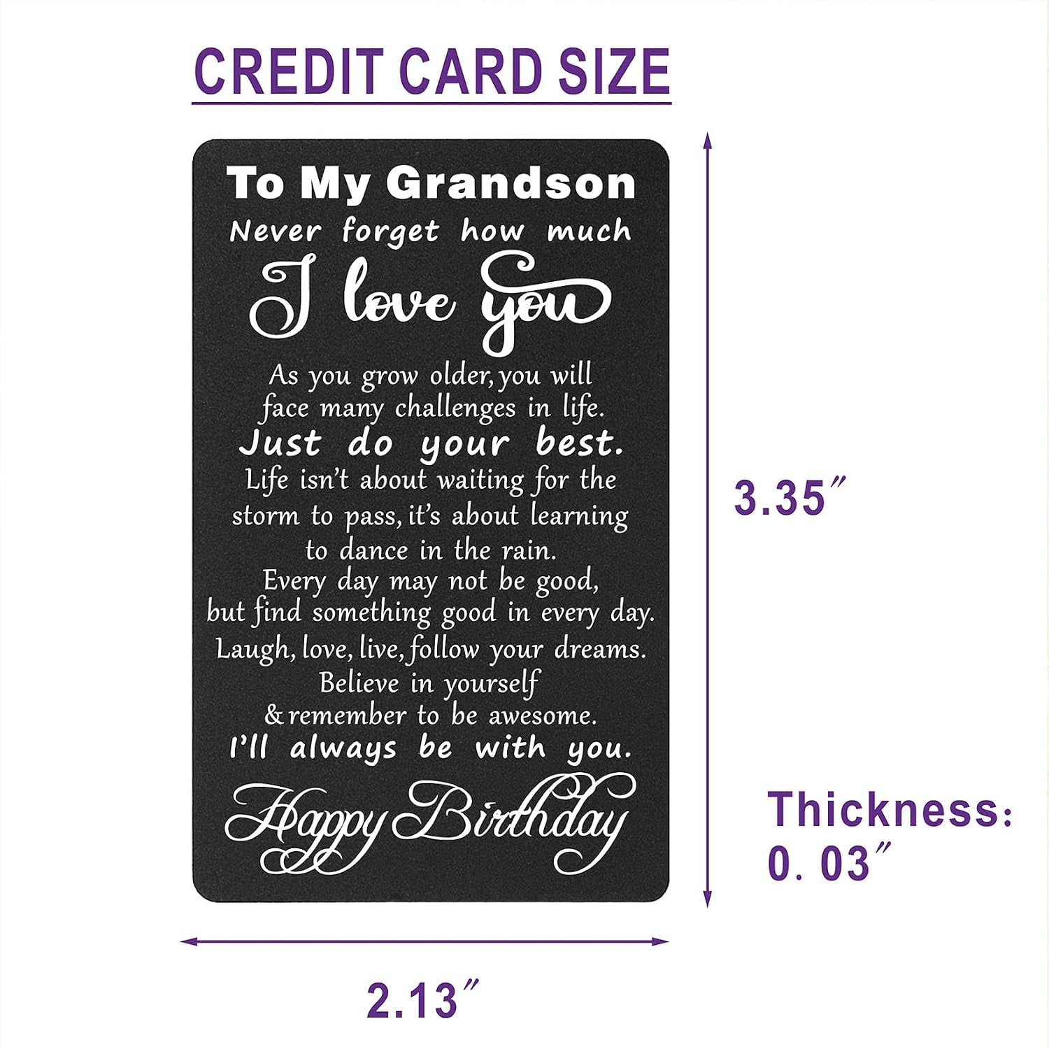 Grandson Engraved Metal Wallet Card