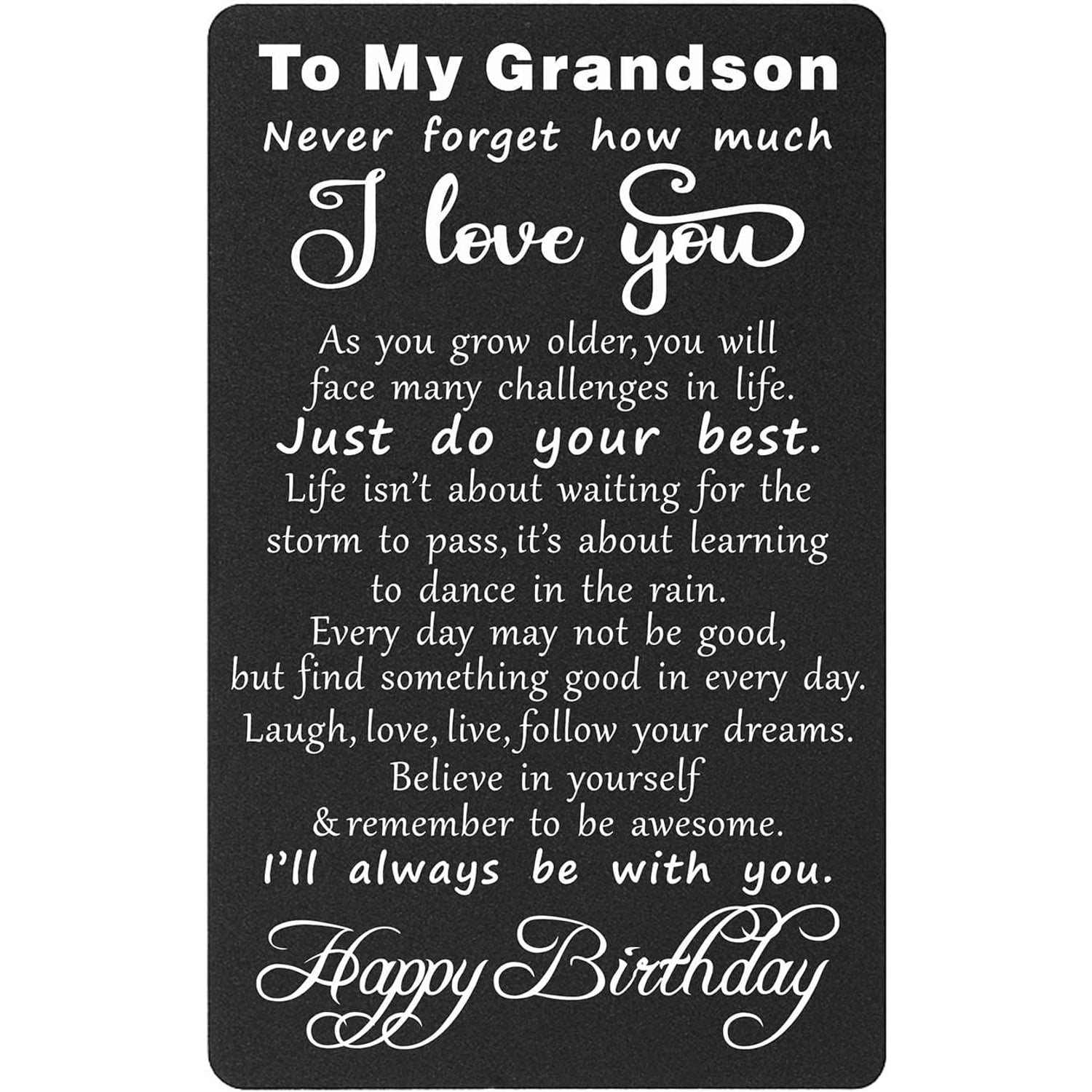 Grandson Engraved Metal Wallet Card