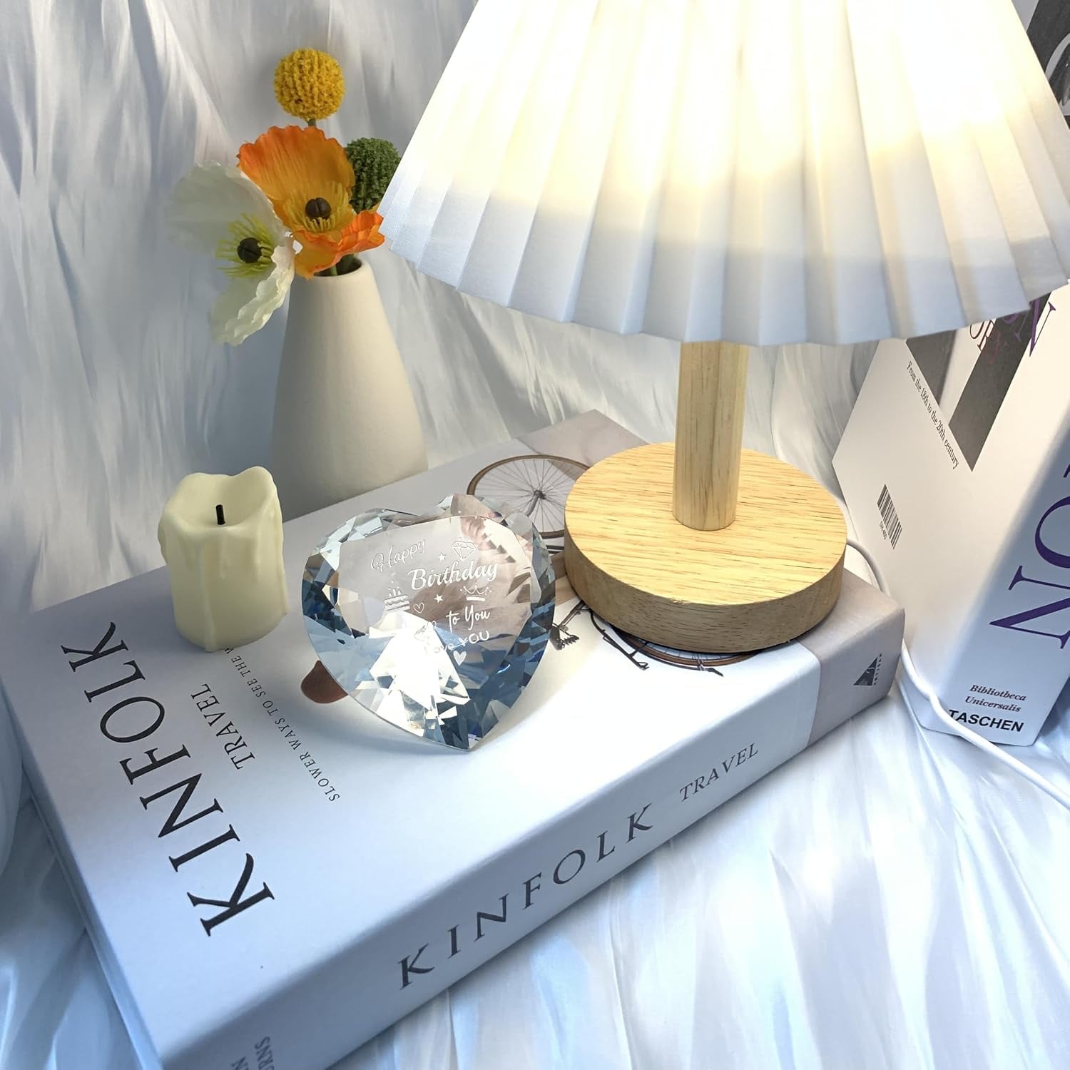 Happy Birthday Engraved Crystal Heart Keepsake