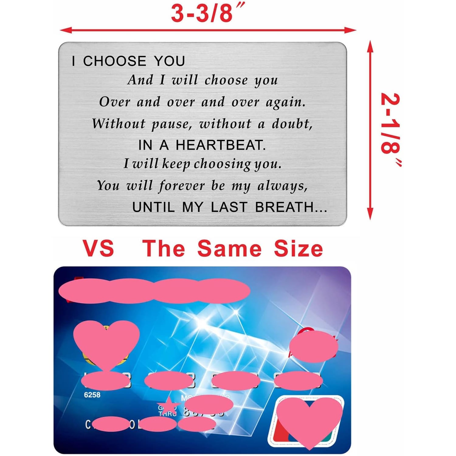 I Choose You Engraved Metal Wallet Card: image 2