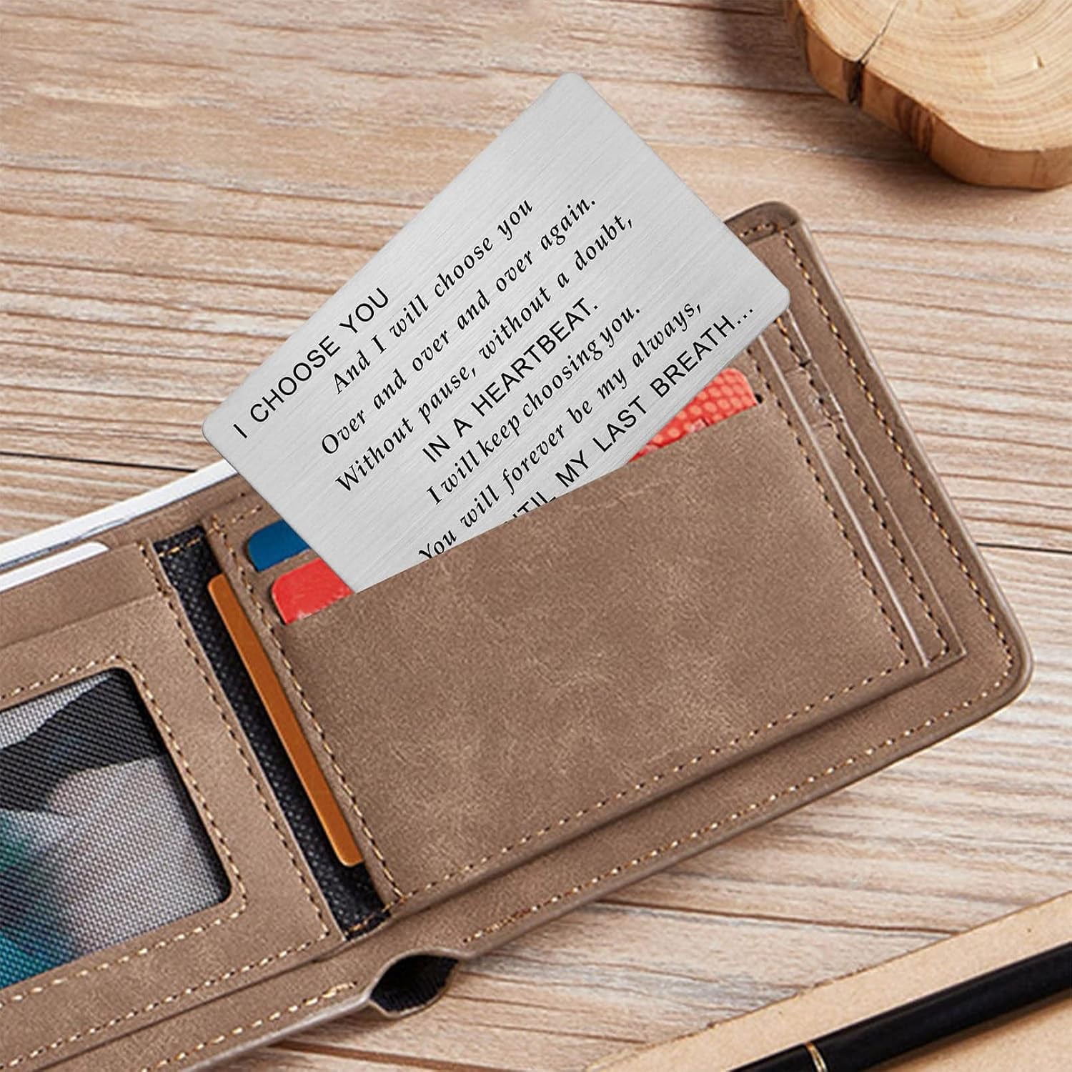 I Choose You Engraved Metal Wallet Card: image 3