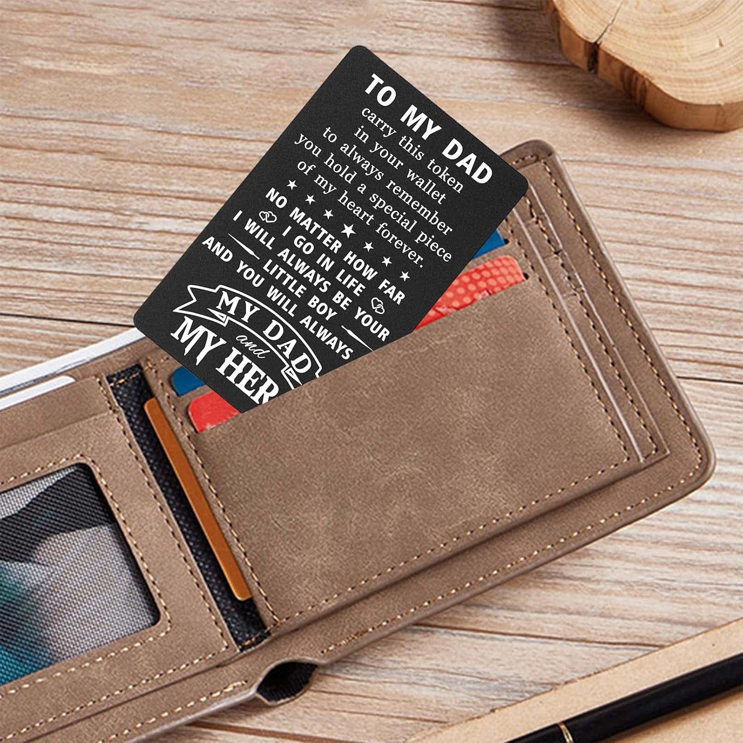 To My Dad Engraved Wallet Card from Son