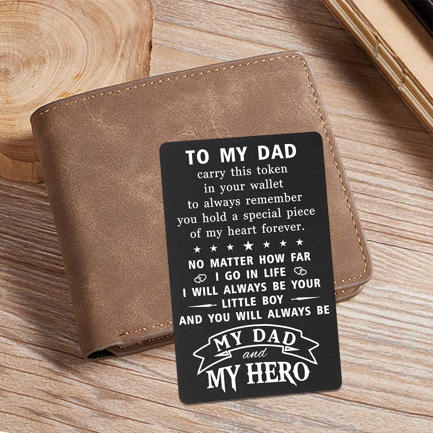 To My Dad Engraved Wallet Card from Son
